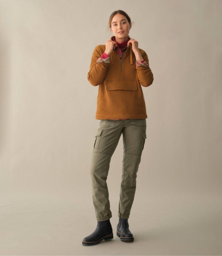 Women's Stretch Canvas Cargo Pants, Mid-Rise Straight-Leg - US 4834