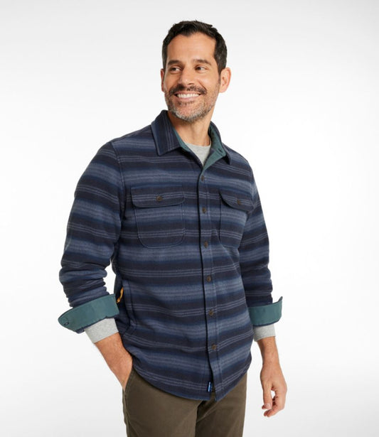 Men's Bean's Mariner Fleece Shirt, Print - US 3839