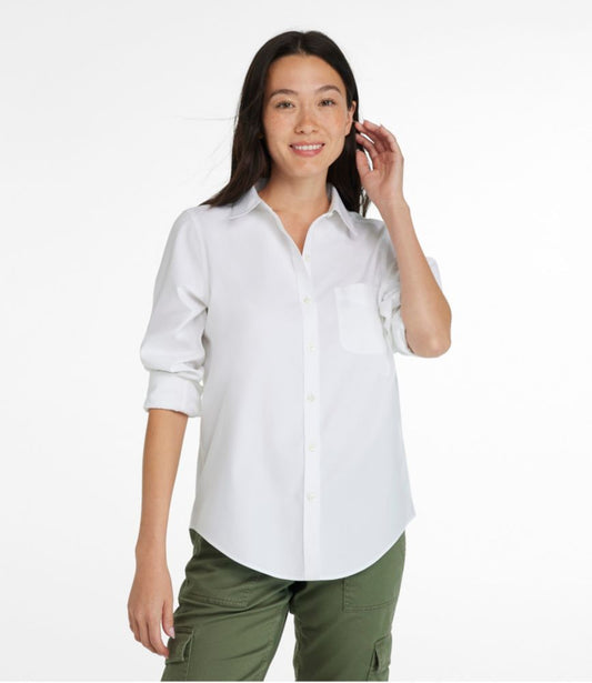 Women's Wrinkle-Free Pinpoint Oxford Shirt, Long-Sleeve Relaxed Fit - US 0927