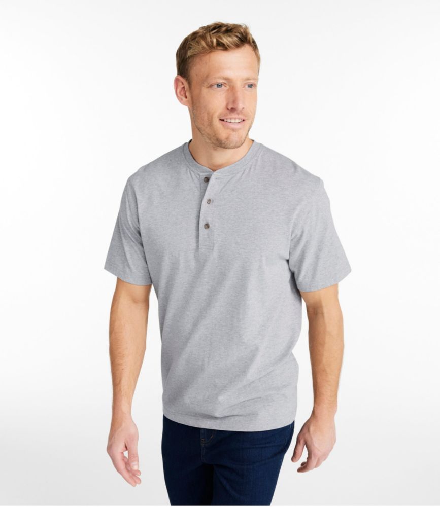 Men's Carefree Unshrinkable Tee, Traditional Fit, Henley - US 4206