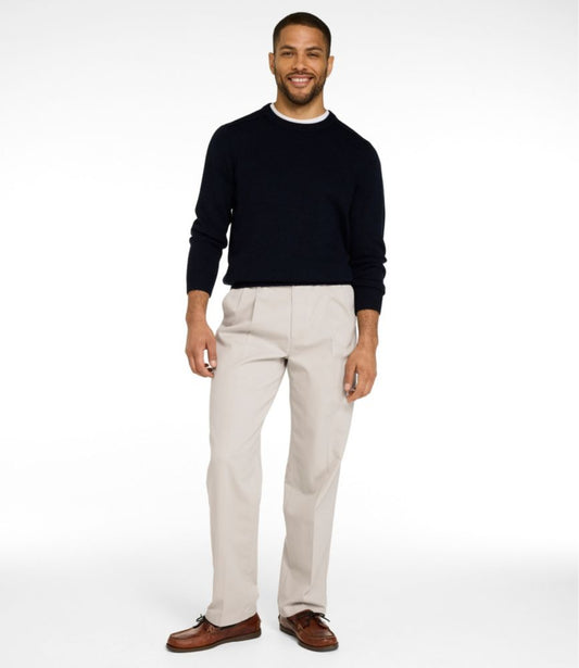 Men's Wrinkle-Free Double L® Chinos, Natural Fit, Hidden Comfort, Pleated - US 0357