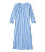 Women's Supima® Cotton Nightgown, V-Neck Three-Quarter-Sleeve - US 5928