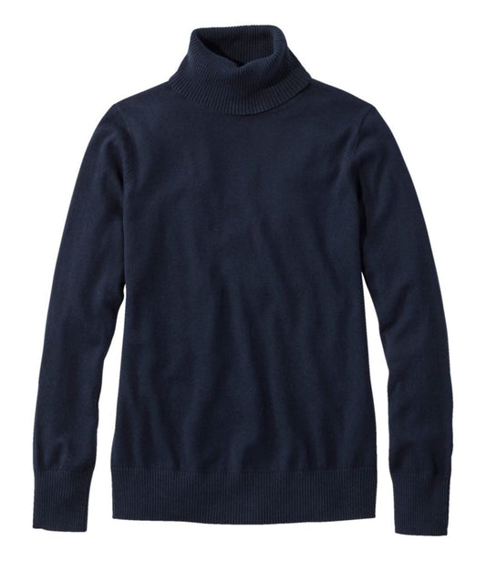 Women's Cotton/Cashmere Sweater, Turtleneck - US 9146