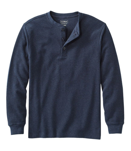 Men's Unshrinkable Mini-Waffle Henley, Long-Sleeve Traditional Fit - US 9552