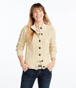 Women's Signature Cotton Fisherman Sweater, Short Cardigan - US 5351