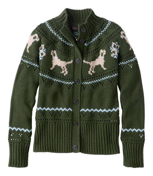 Women's Signature Cotton Fisherman Sweater, Short Cardigan Fair Isle - US 8653