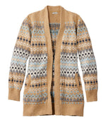 Women's Cotton Ragg Sweater, Open Cardigan Fair Isle - US 3877
