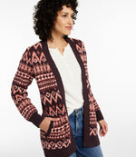 Women's Cotton Ragg Sweater, Open Cardigan Fair Isle - US 1814