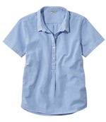 Women's Vacationland Seersucker Shirt, Short-Sleeve Popover Stripe - US 0707