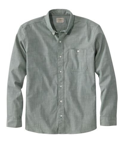 Men's Comfort Stretch® Chambray Shirt, Traditional Untucked Fit, Long-Sleeve - US 0571