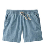 Women's Lakewashed Dock Shorts, Mid-Rise Chambray - US 7029