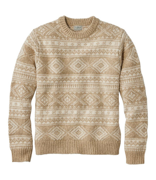 Men's Bean's Classic Ragg Wool Sweater, Crewneck, Fair Isle - US 3222