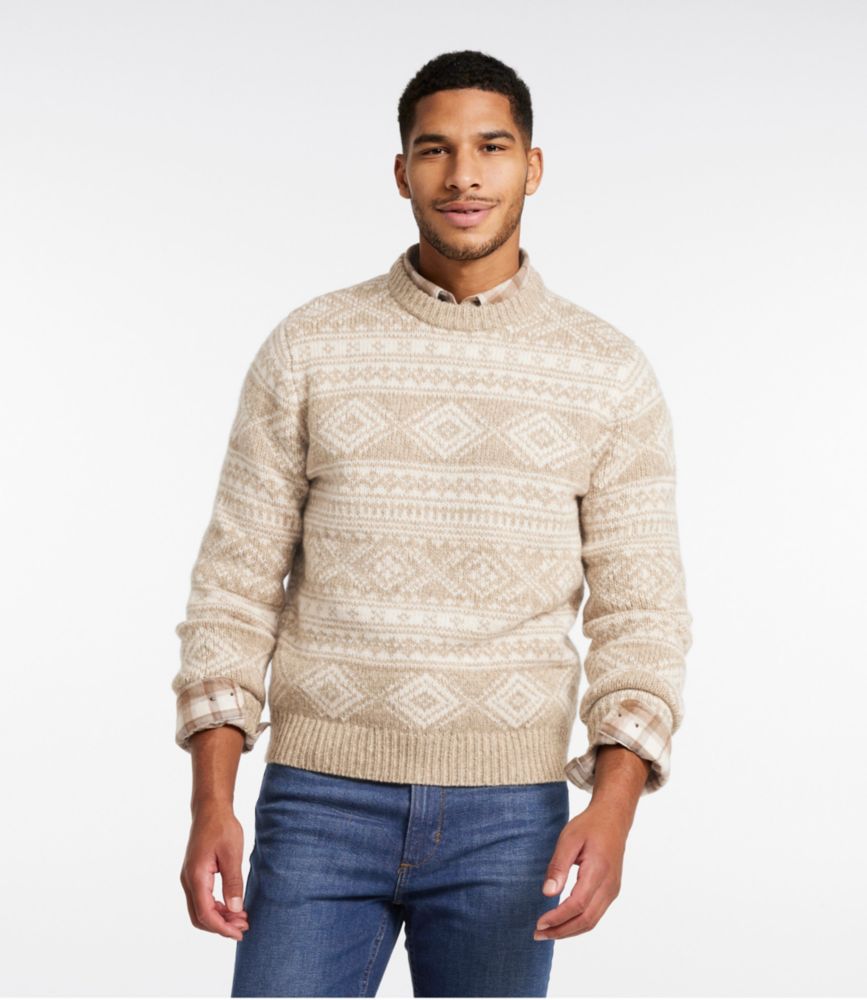 Men's Bean's Classic Ragg Wool Sweater, Crewneck, Fair Isle - US 3222