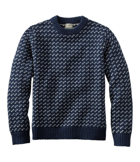 Men's Bean's Classic Ragg Wool Sweater, Crewneck, Bird's-Eye - US 2182