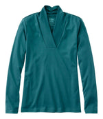 Women's Pima Cotton Tee, Shawl Long-Sleeve - US 0126