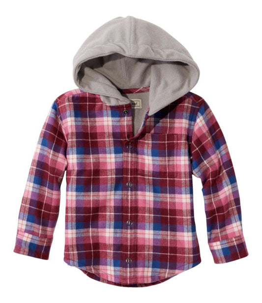 Toddlers' Fleece-Lined Flannel Shirt, Hooded - US 6829
