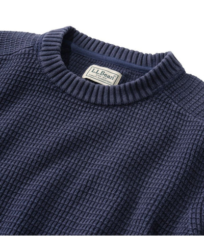 Men's Sunwashed Textured Cotton Sweater, Crewneck - US 4153