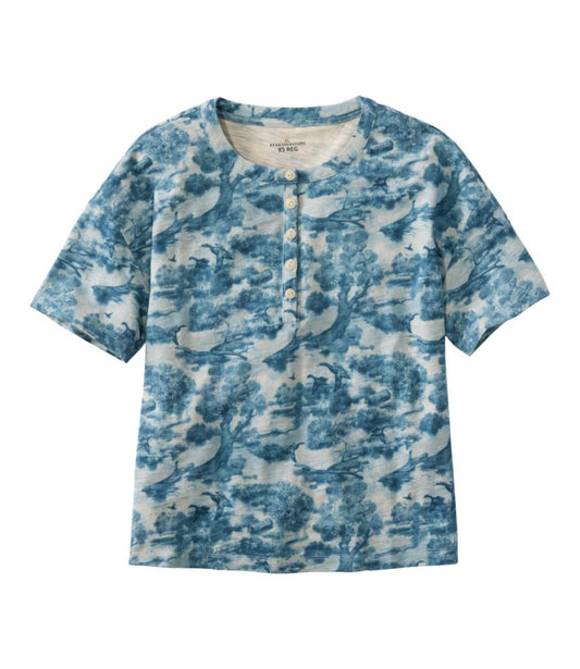 Women's Signature Slub Tee, Short-Sleeve Henley Novelty - US 0052