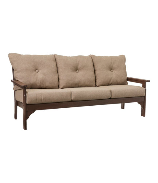 All-Weather Patio Sofa with Textured Cushions, Mahogany - US 0625