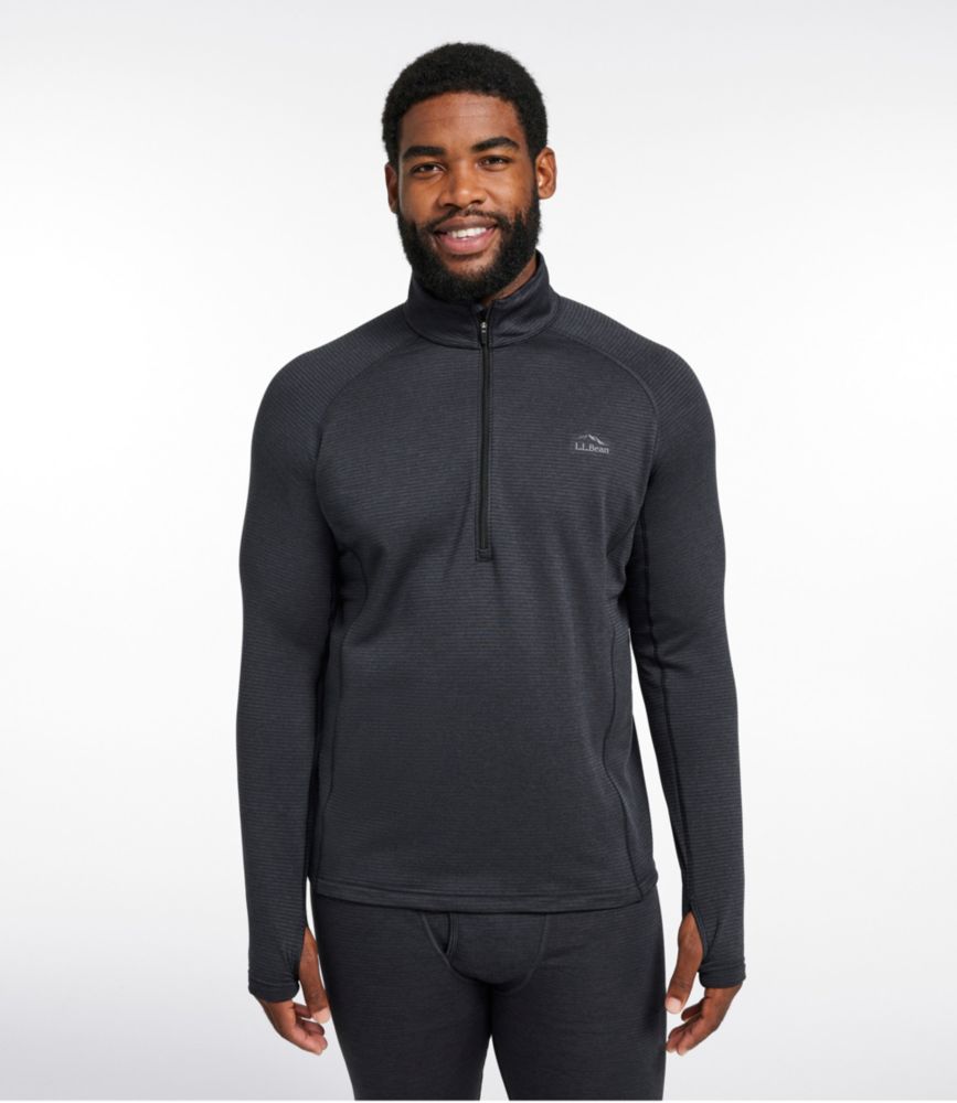 Men's L.L.Bean Midweight Base Layer Crew Top, 1/4 Zip - US 7752