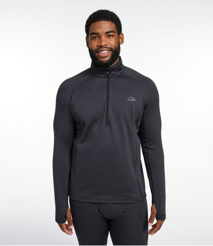 Men's L.L.Bean Midweight Base Layer Crew Top, 1/4 Zip - US 7752