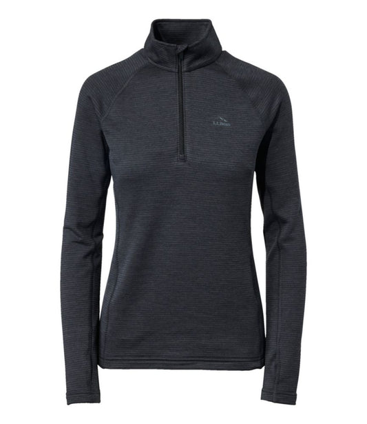 Women's L.L.Bean Midweight Base Layer Crew Top, 1/4 Zip - US 6962