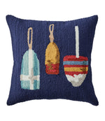 Indoor/Outdoor Hooked Pillow, Buoys, 18" x 18" - US 6319