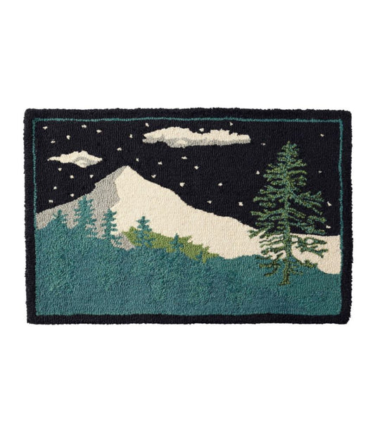 Wool Hooked Novelty Rug, Winter Woods - US 4635