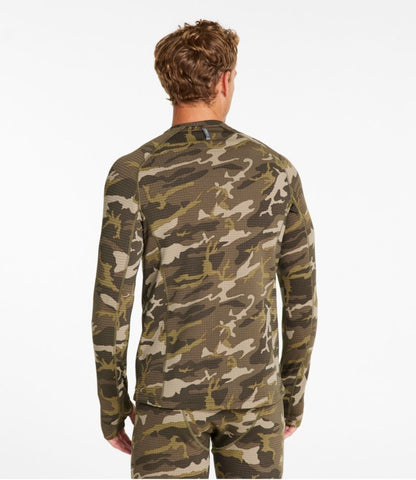 Men's L.L.Bean Heavyweight Base Layer Crew Top, Print - US 0925