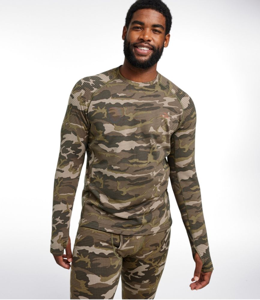 Men's L.L.Bean Heavyweight Base Layer Crew Top, Print - US 0925