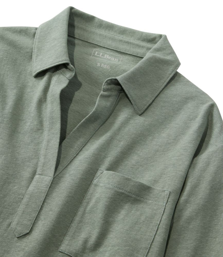 Women's Lakeside Linen/Cotton Tee, Three-Quarter-Sleeve Splitneck Polo - US 7941