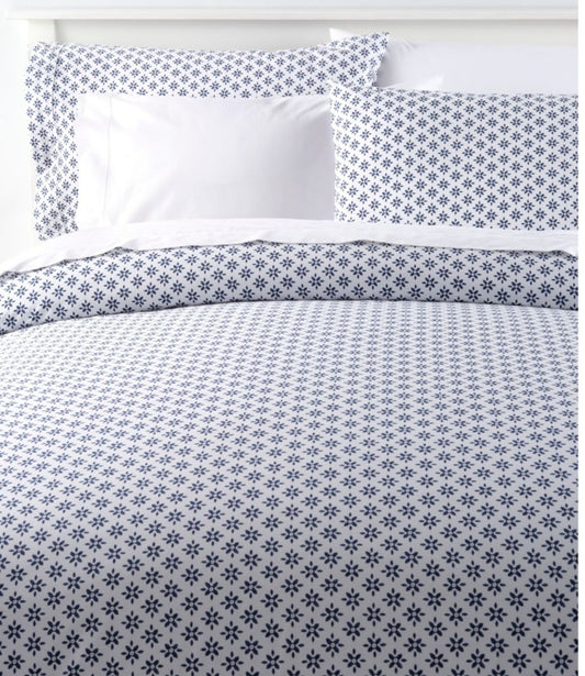 Sunwashed Percale Comforter Cover, Block Floral Print - US 8251