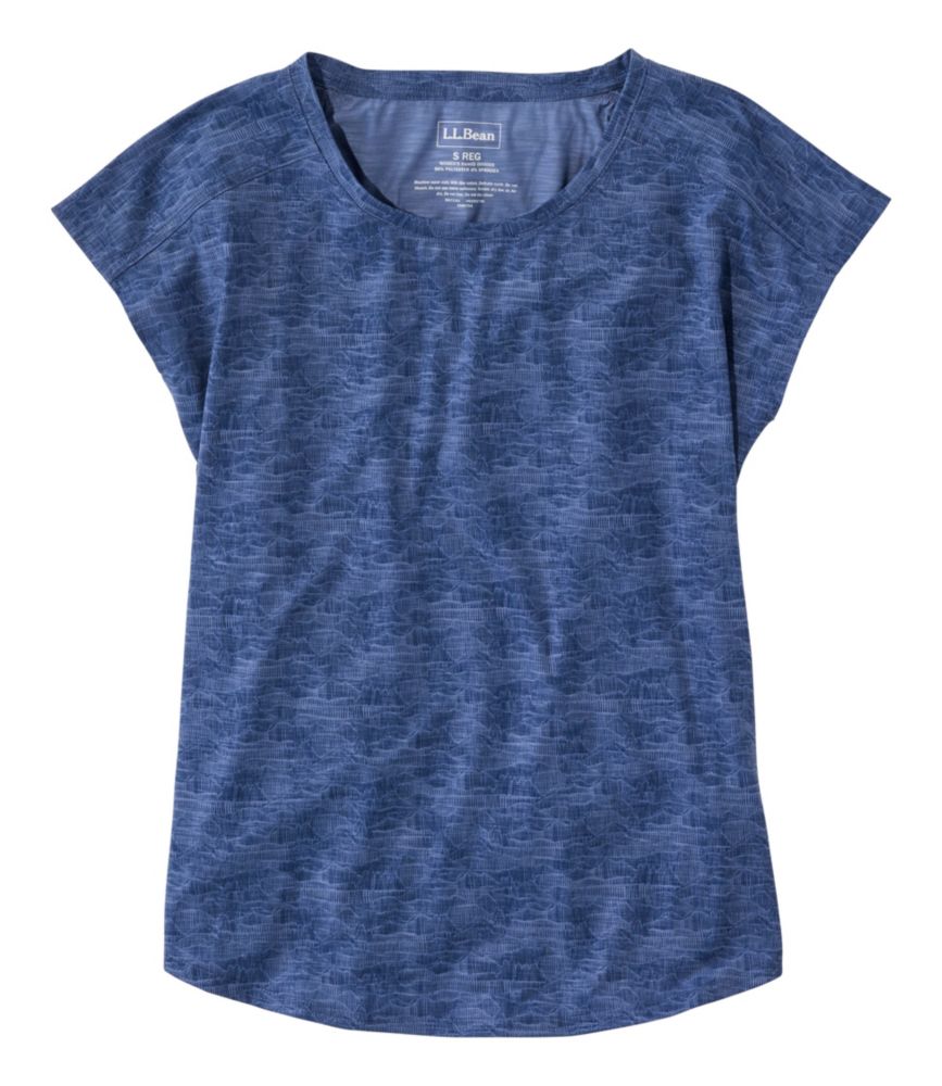 Women's Streamside Tee, Short-Sleeve Ruched Crew Print - US 8773