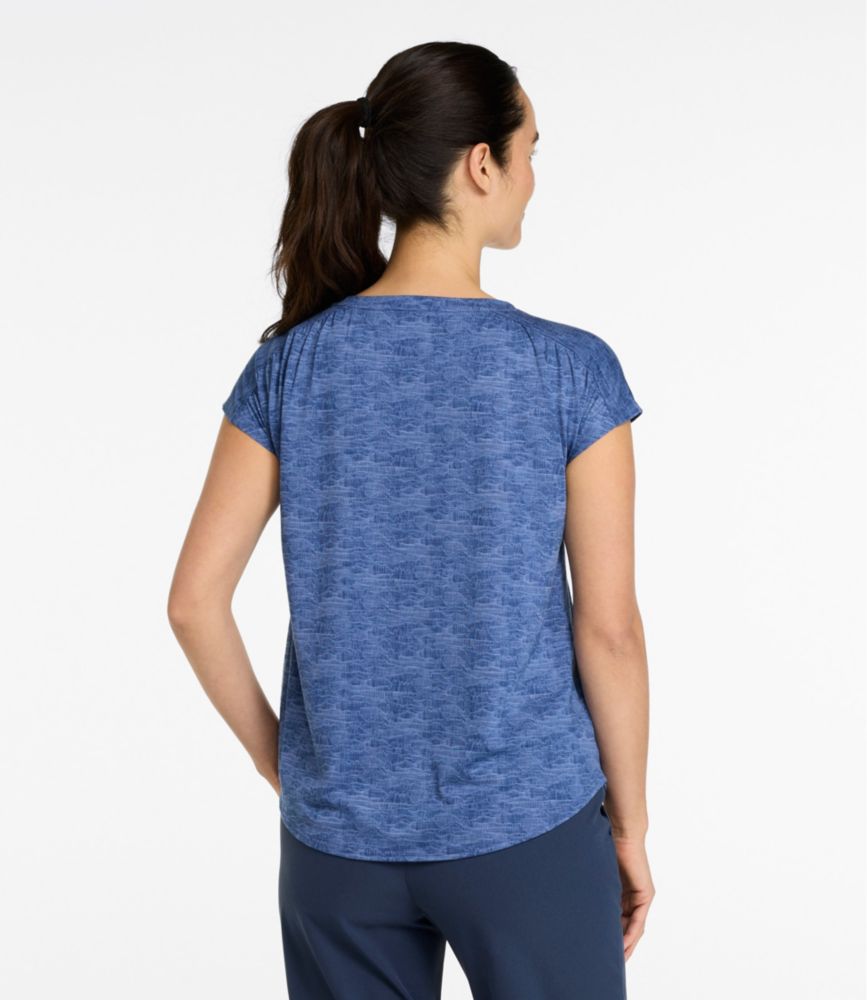 Women's Streamside Tee, Short-Sleeve Ruched Crew Print - US 8773