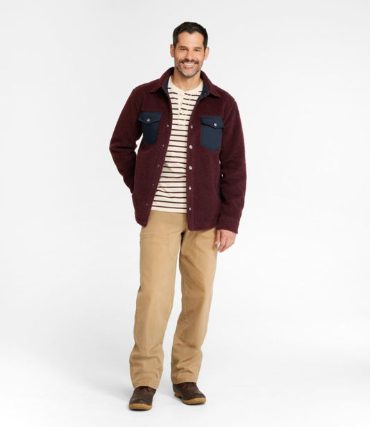 Men's Signature Mixed Media Fleece Shirt Jacket - US 7167