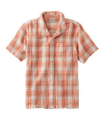 Men's Cloud Gauze Shirt, Short-Sleeve, Slightly Fitted Untucked Fit, Plaid - US 5639
