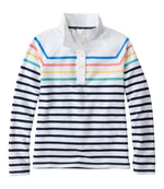 Women's Peaks Island Button Mockneck, Stripe - US 6197