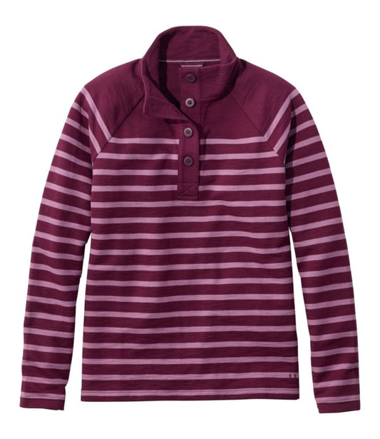 Women's Peaks Island Button Mockneck, Stripe - US 6572