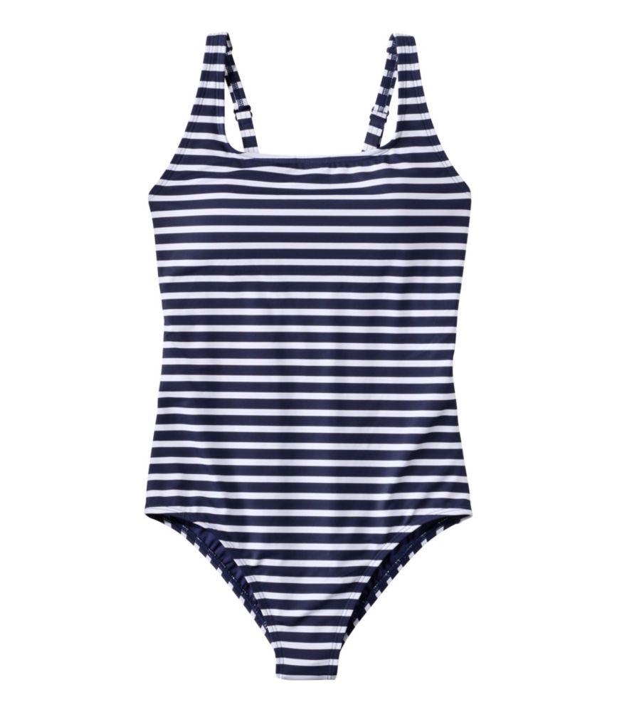 Women's L.L.Bean Coastal Essential Scoop Tanksuit, Print - US 0560