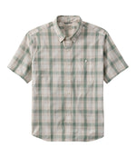 Men's Comfort Stretch Performance® Chambray Shirt, Short-Sleeve, Slightly Fitted Untucked Fit, Plaid - US 1823