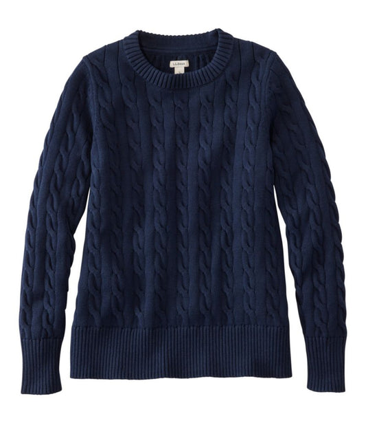 Women's The Original Double L® Sweater, Cable Crewneck - US 7760