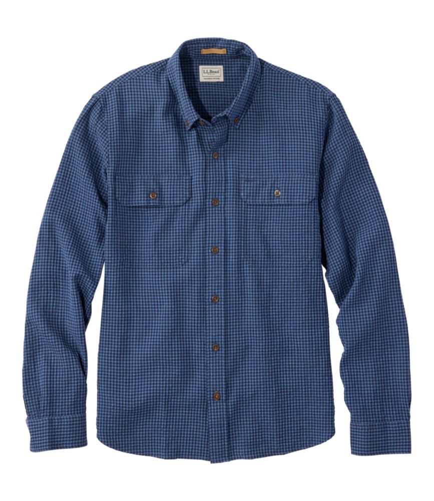 Men's Sunwashed Textured Shirt, Slightly Fitted, Plaid - US 1550