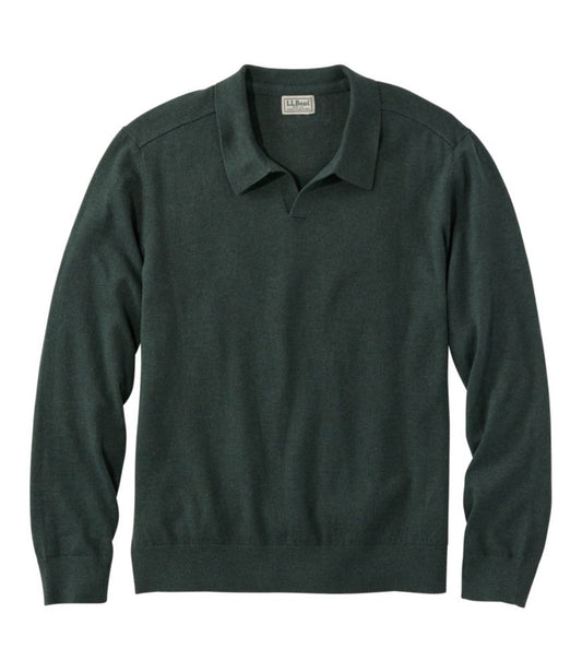 Men's All Seasons Cotton Blend Sweater, Long-Sleeve Polo - US 6055