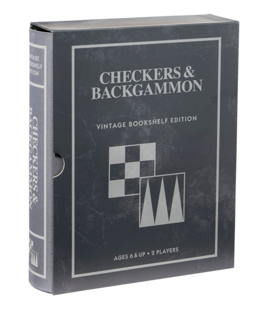Backgammon/Checkers Vintage Bookshelf Game - US 7237
