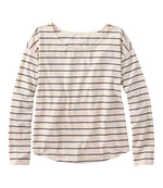Women's Soft Stretch Supima-Blend Tee, Long Dolman-Sleeve Jewelneck Stripe - US 8652
