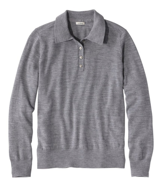 Women's Essential Merino Wool Sweater, Polo - US 6944