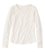 Women's Waffle-Knit Top, Long-Sleeve Jewelneck - US 5174