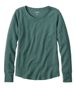 Women's Waffle-Knit Top, Long-Sleeve Jewelneck - US 2746