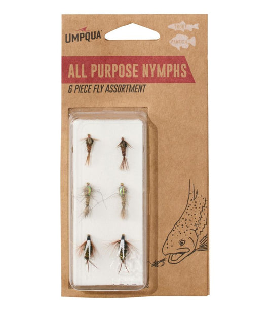 Umpqua All-Purpose Nymph Fly Assortment, 6 flies - US 9909