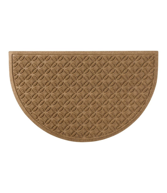 Heavyweight Recycled Waterhog Doormat, Half Round, Geometric Rings - US 6470